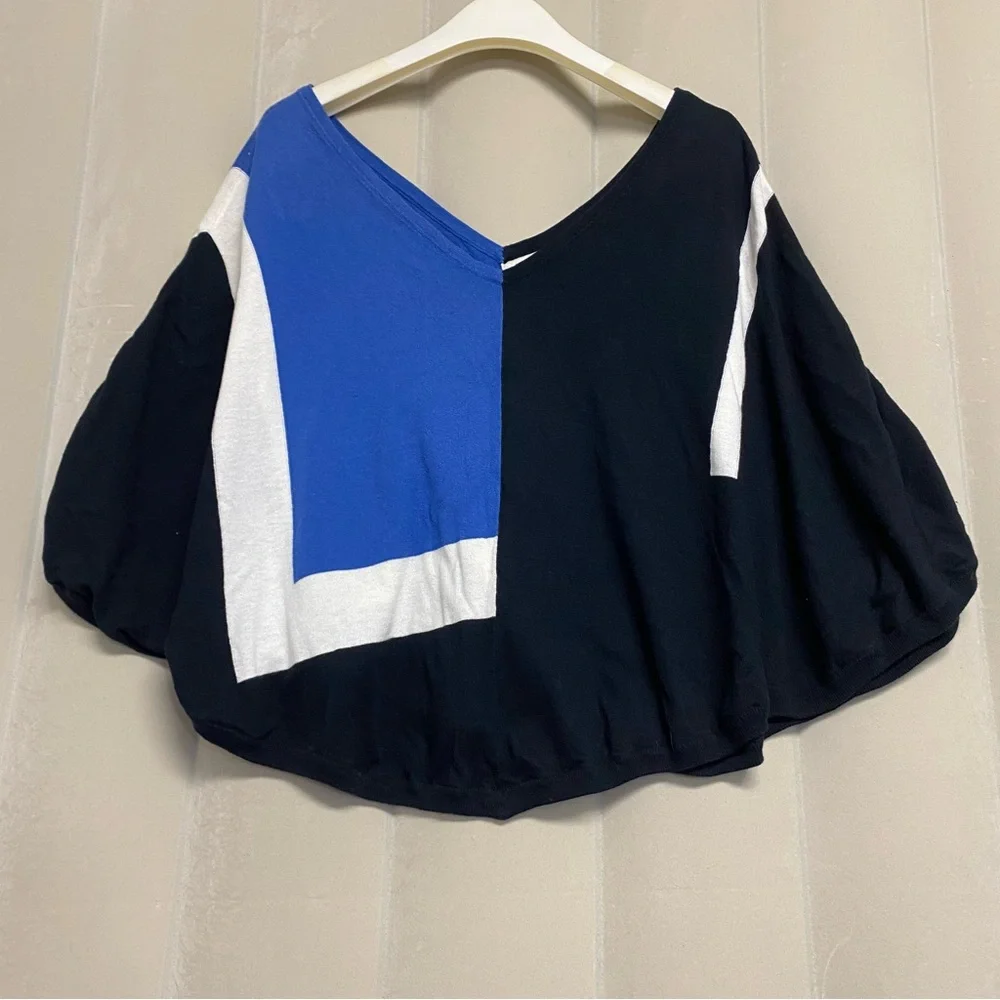 Alice + Olivia Women’s Sweater Top Small Batwing Dolman Boxy Colorblock Designer